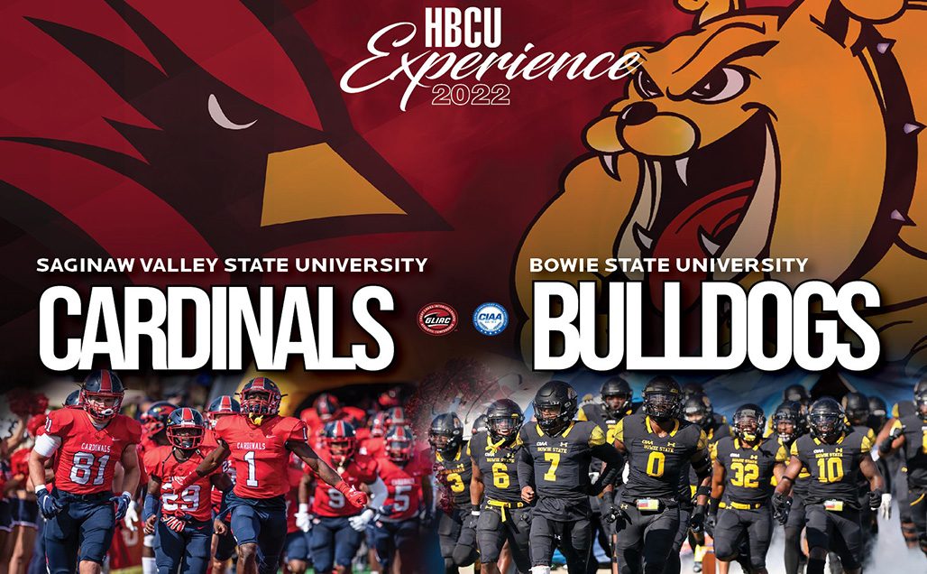 Bowie State University and Saginaw Valley State University to compete in a football game at Wickes Stadium.